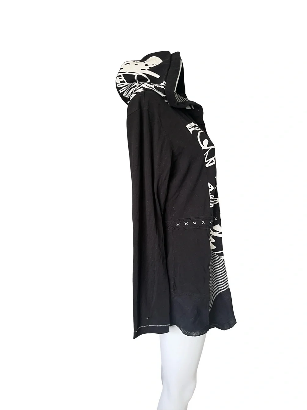 Emma G Hooded Knit Top Lightweight Sweater Lagenlook Art to Wear Size Large